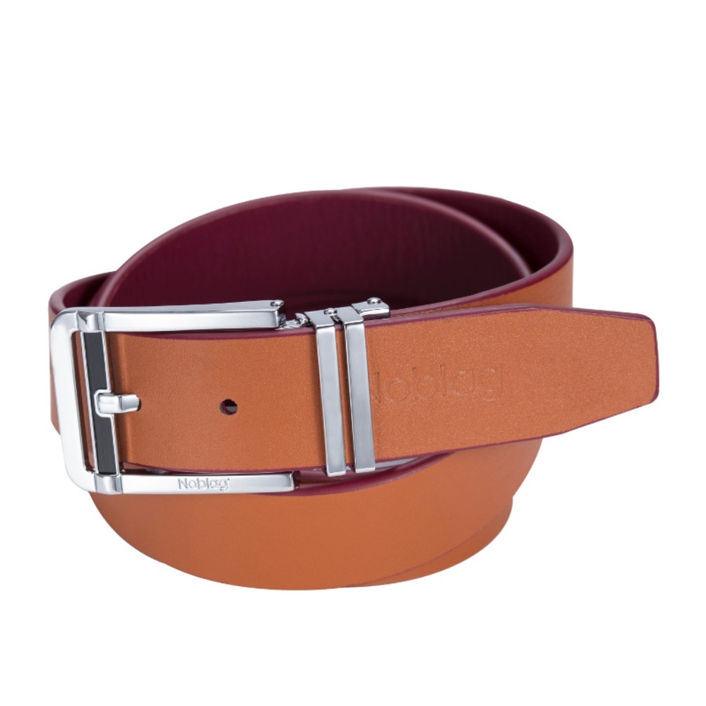 Noblag Men's Dress Belts Clamp Cognac